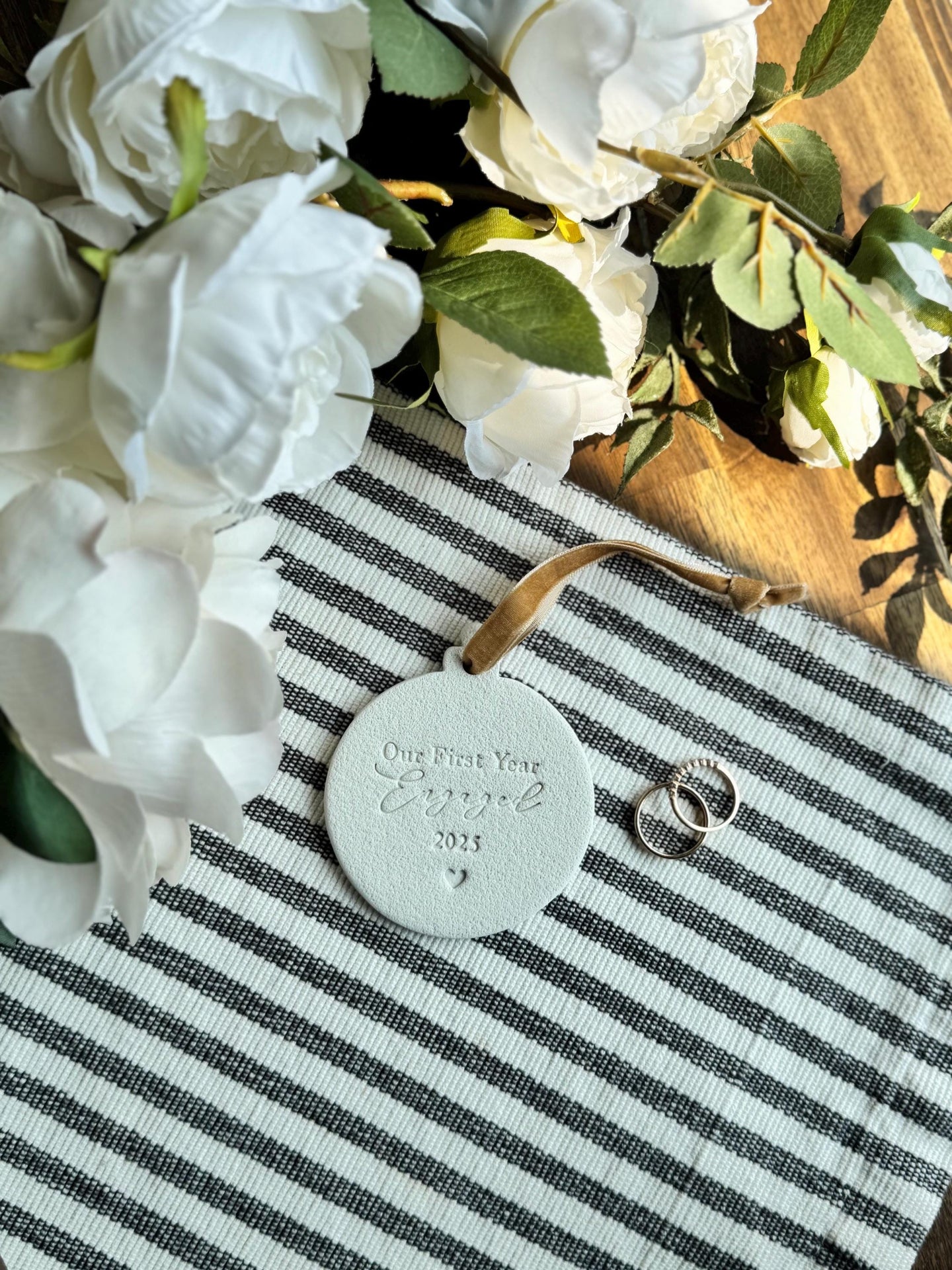 First Year Engaged Ornament | Unique Engagement Gift